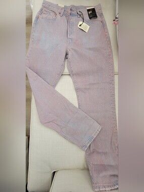 Women’s 501 Cotton Denim Blue-Pink Levis Jeans 29x31